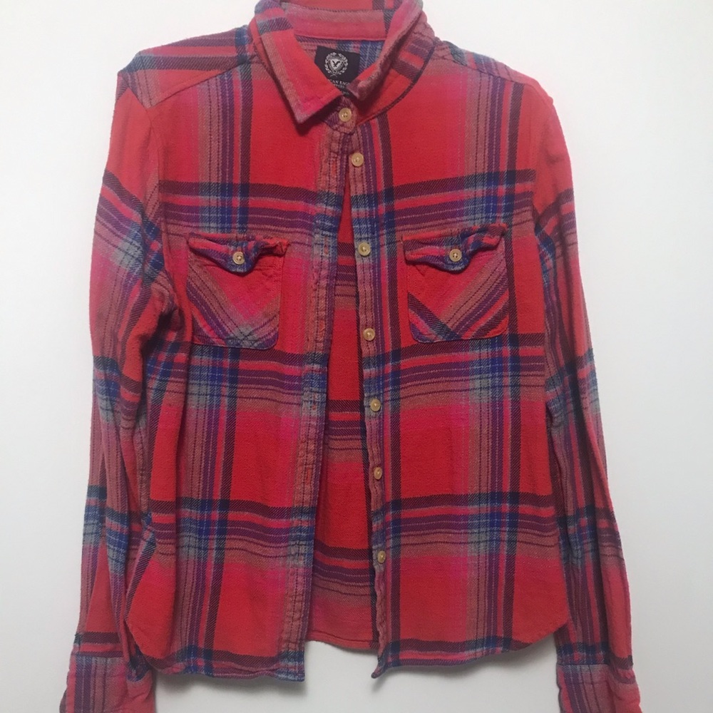 American Eagle flannel button down shirt